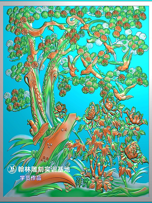 松树牡丹