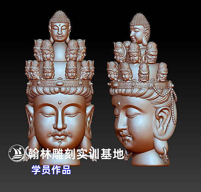 核雕佛头