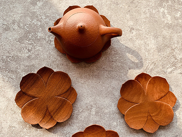 木雕茶托