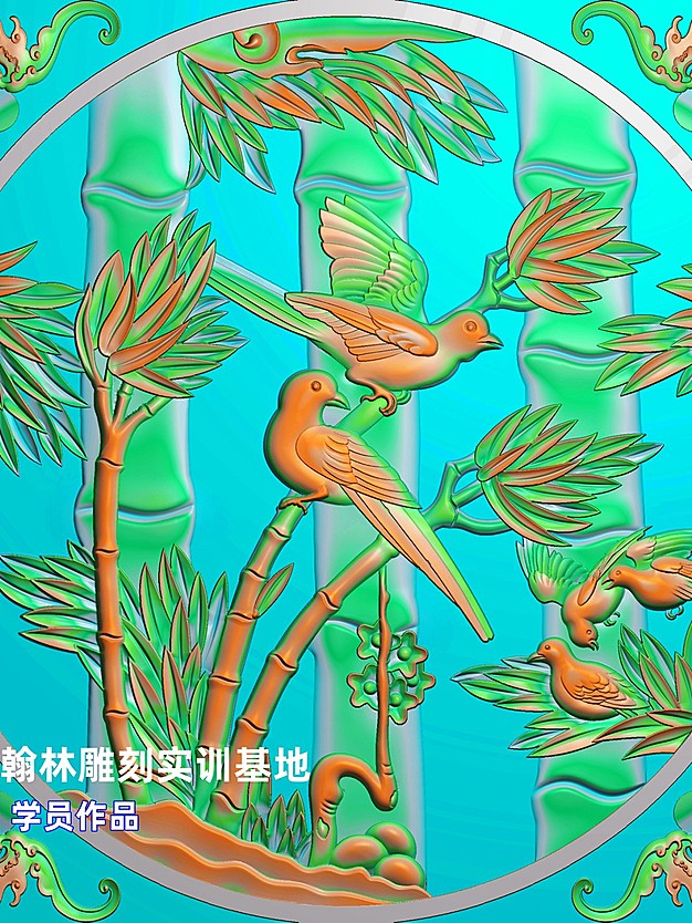 竹鸟透窗