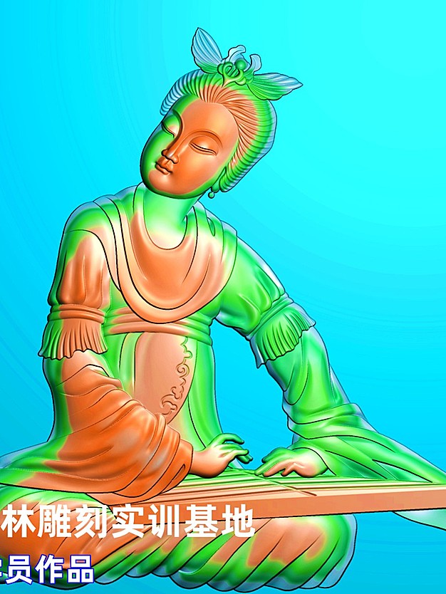 弹琴乐伎