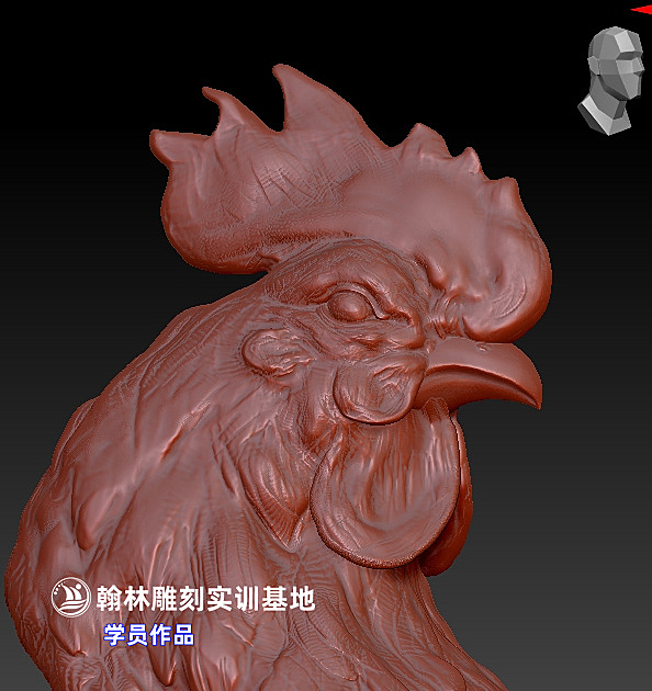 雕塑鸡头